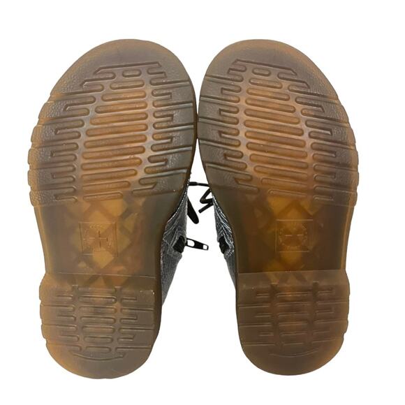 DR. MARTENS Crinkle Metallic Silver Sparkle Combat Boots 1460T Little Girls 7 - Picture 8 of 11